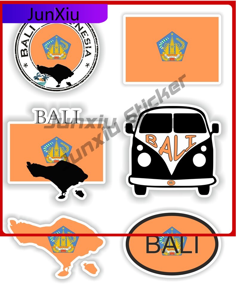 Car Accessories Bali - Stiker Vinyl Bendera Bali Indonesia Satu