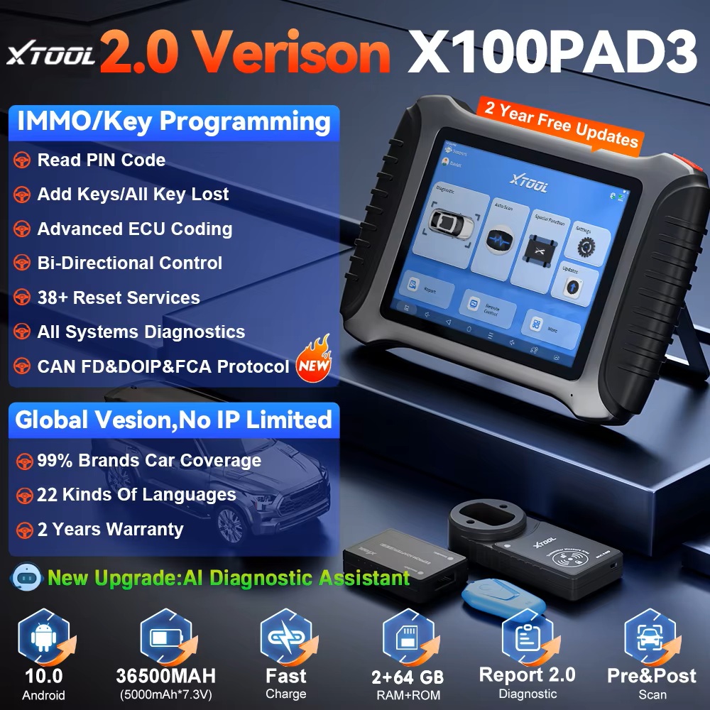 XTOOL X100 PAD3 dengan KC100 E - Obd2 Scanner ulasan dan harga